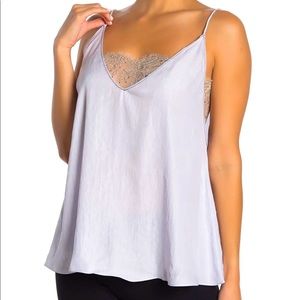 Free People Deep V camisole with lace inset